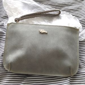 Roots Genuine Leather Grey Wristlet